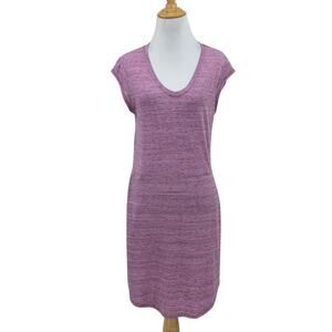 The North Face T Shirt Dress Womens S Small Violet V Neck Space Dye Short Sleeve